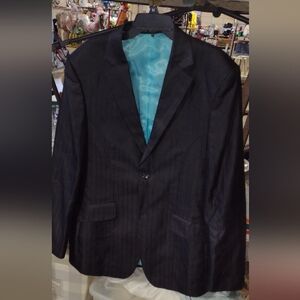Paul Smith London Suit Jacket Dark Navy Pinstripes sz 56